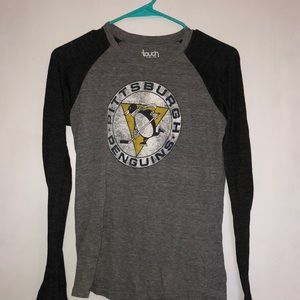 Pittsburgh Penguins Long Sleeve Baseball Tee